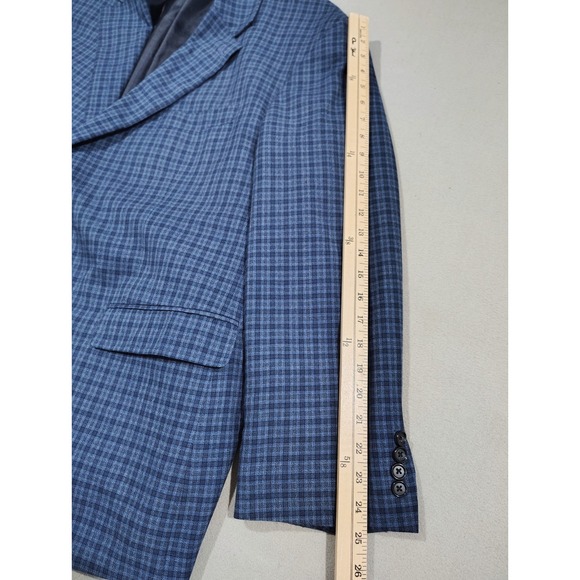 Oak Hill Sport Coat Blazer Jacket Mens 50/52R Plaid Blue Two Button  2XL - Picture 10 of 13